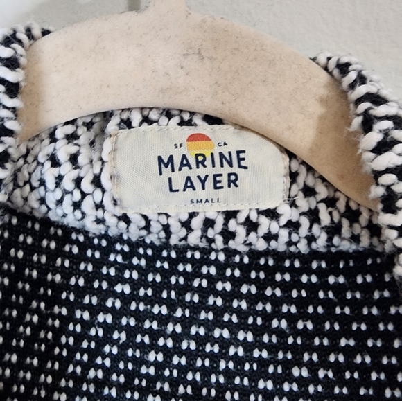 Marine Layer Open Front Knit Women Small Slouchy Relaxed Fit Pocket Cardigan - Picture 3 of 8